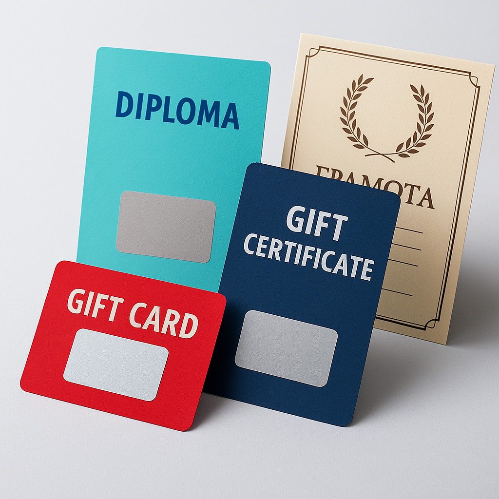 Виготовлення і виробництво скретч карт. Друк та нанесення покриття (тільки ОПТ від 100 шт.)