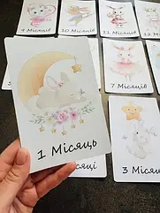 Картки по місяцях для новонароджених Кролик | 12 карток