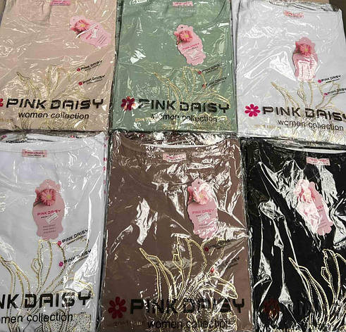 Жіноча футболка повномірна капучинового кольору з принтом розміри М (50/52), L (52/54), фото 2