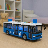 Іграшка Музичний автобус синій 98051A - 28 см, інерційний, зі світлом і звуком, фото 10