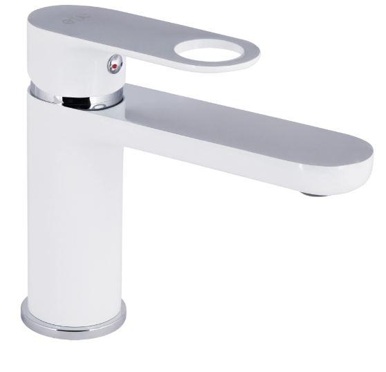 Змішувач для раковини низький Jay, Chrome/White (k35) QTJAY270CRW45551 Qtap