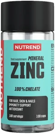 Мінерали Nutrend MINERAL ZINC 100% CHELATE, 100 caps, фото 1