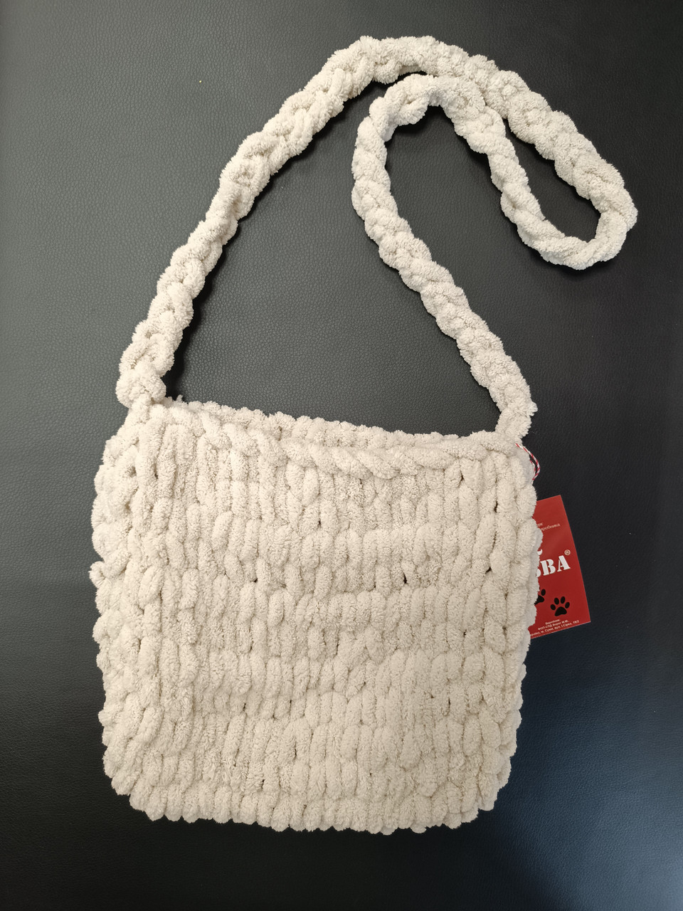 В'язана сумка з довгою ручкою — ручна робота, фото 1