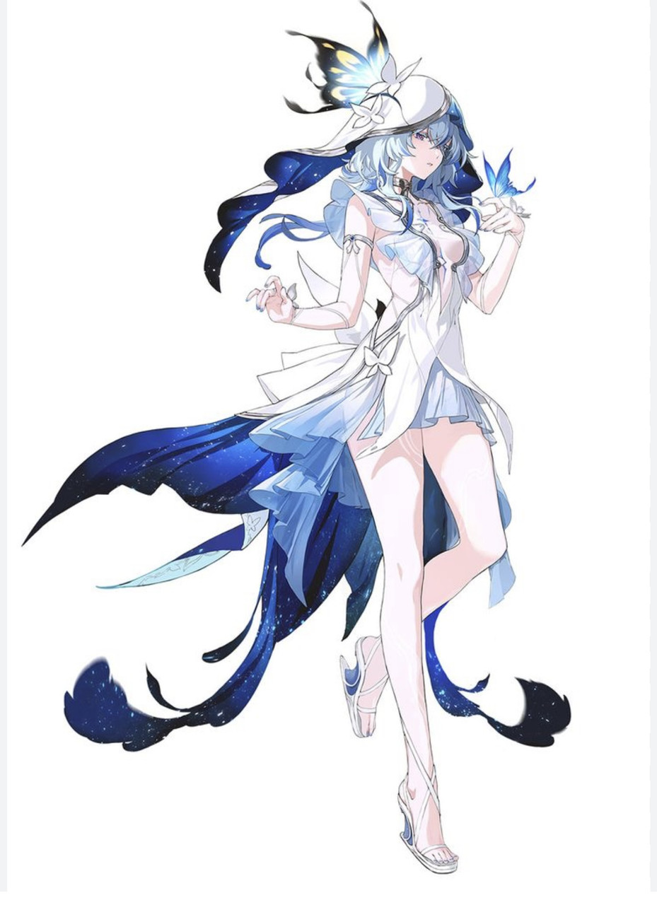 2D акрилова плоска статуя в стилі аніме дівчини з метеликами , 10 см., фото 1