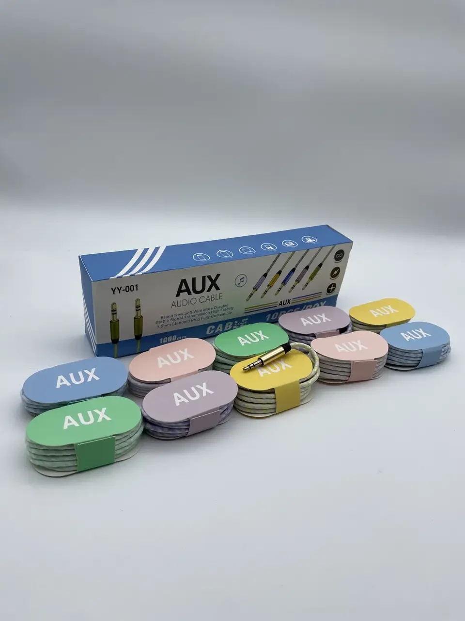Кабель AUX 3.5 jack YY-001 1 м (УМАКУВАННЯ 10 шт.)