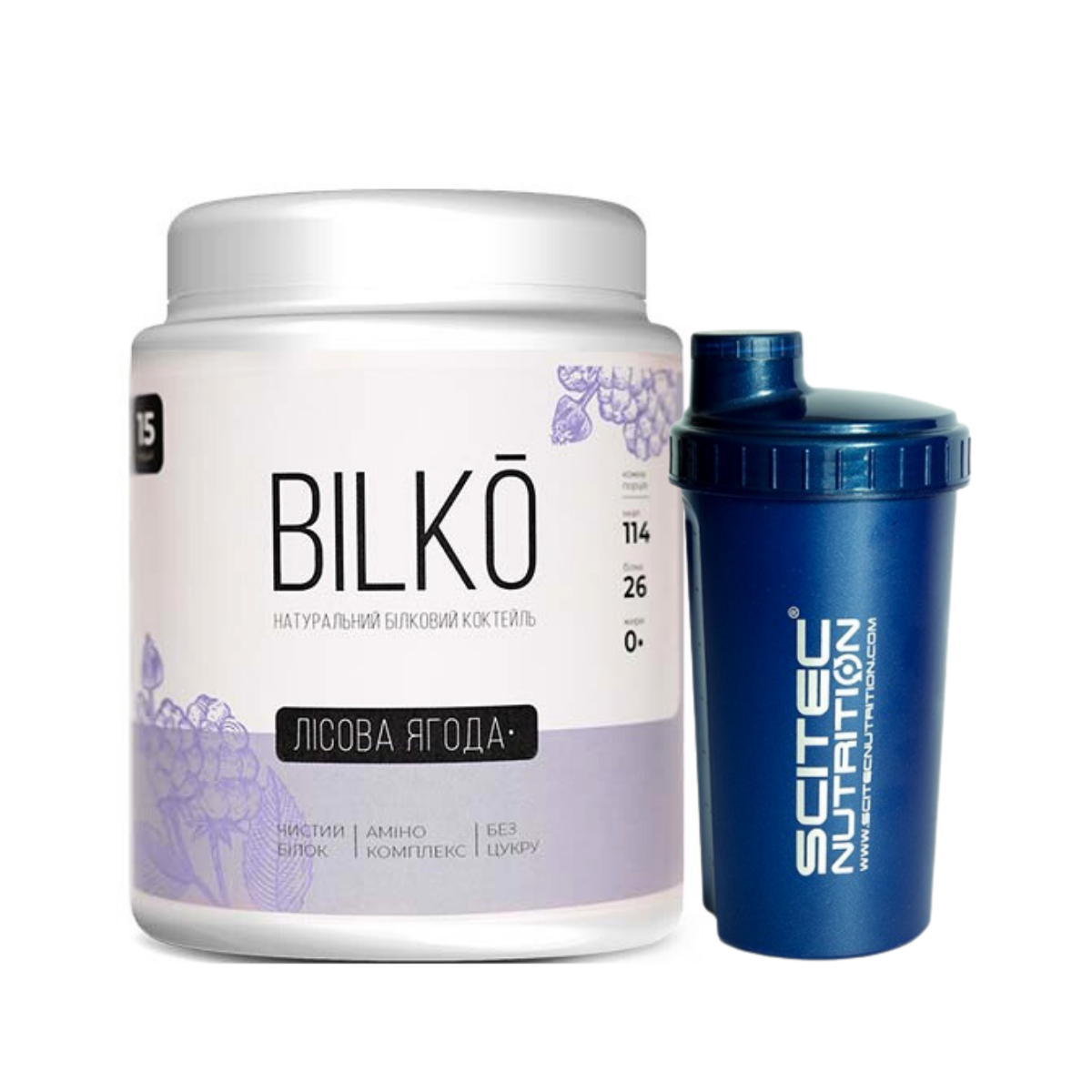Натуральний білковий коктейль для схуднення та здорового харчування Білко 0,45 кг + шейкер у комлекті, фото 1
