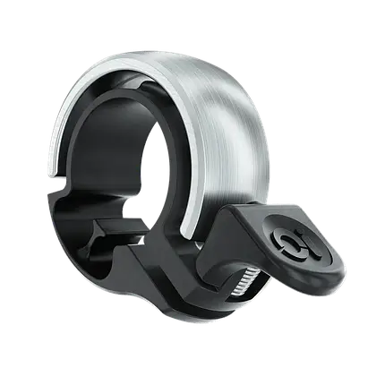 Дзвінок для велосипеда механічний велодзвінок на кермо велосипеда Knog Oi Classic Small Silver 22.2 мм, фото 1