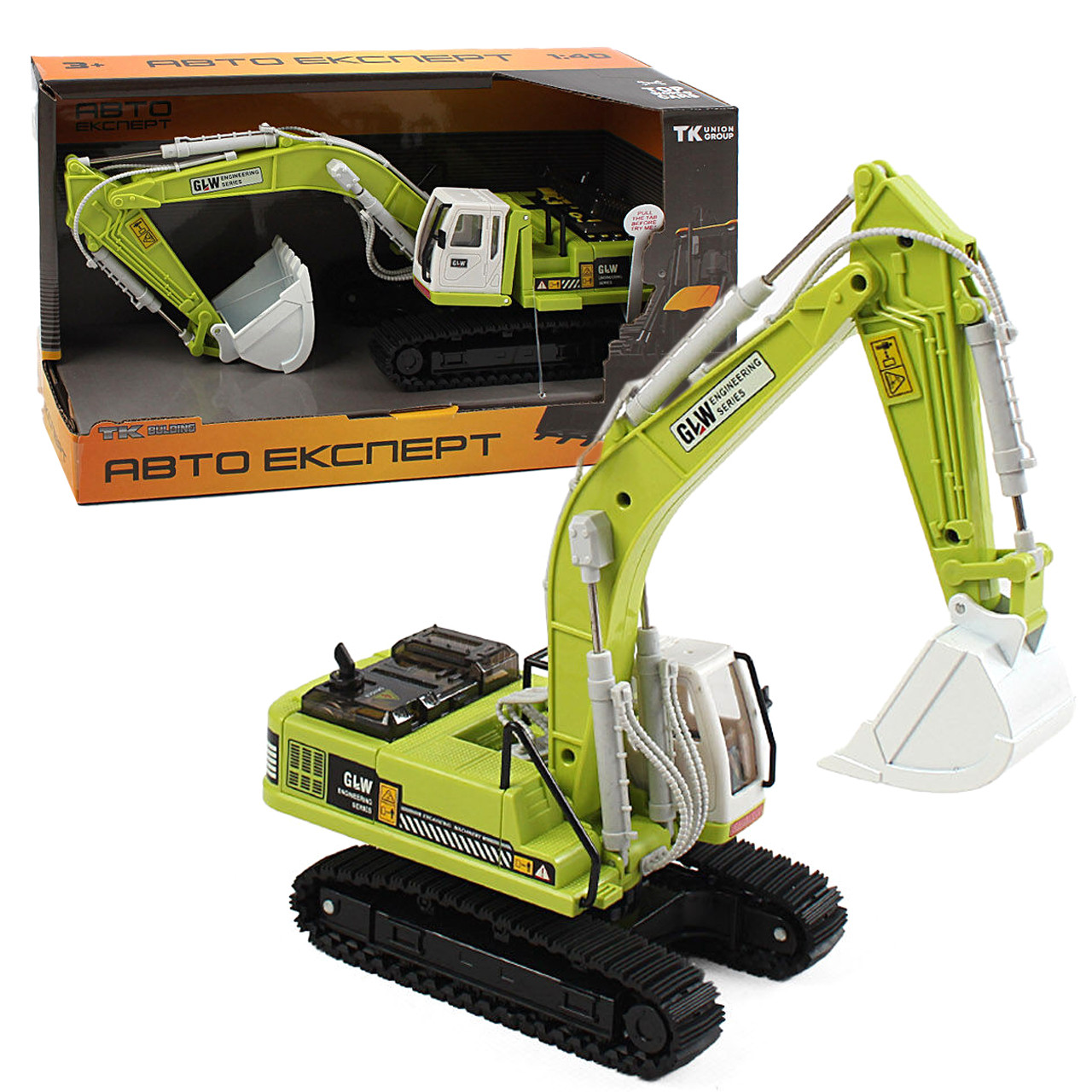 Спецтехніка екскаватор металопластик 1:40 звук світло обертання 360° гусеничний хід 30*9*12см (TK-79930), фото 1