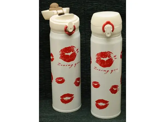 Термокружка 500 мл з поїлкою - "Поцілунки", фото 1