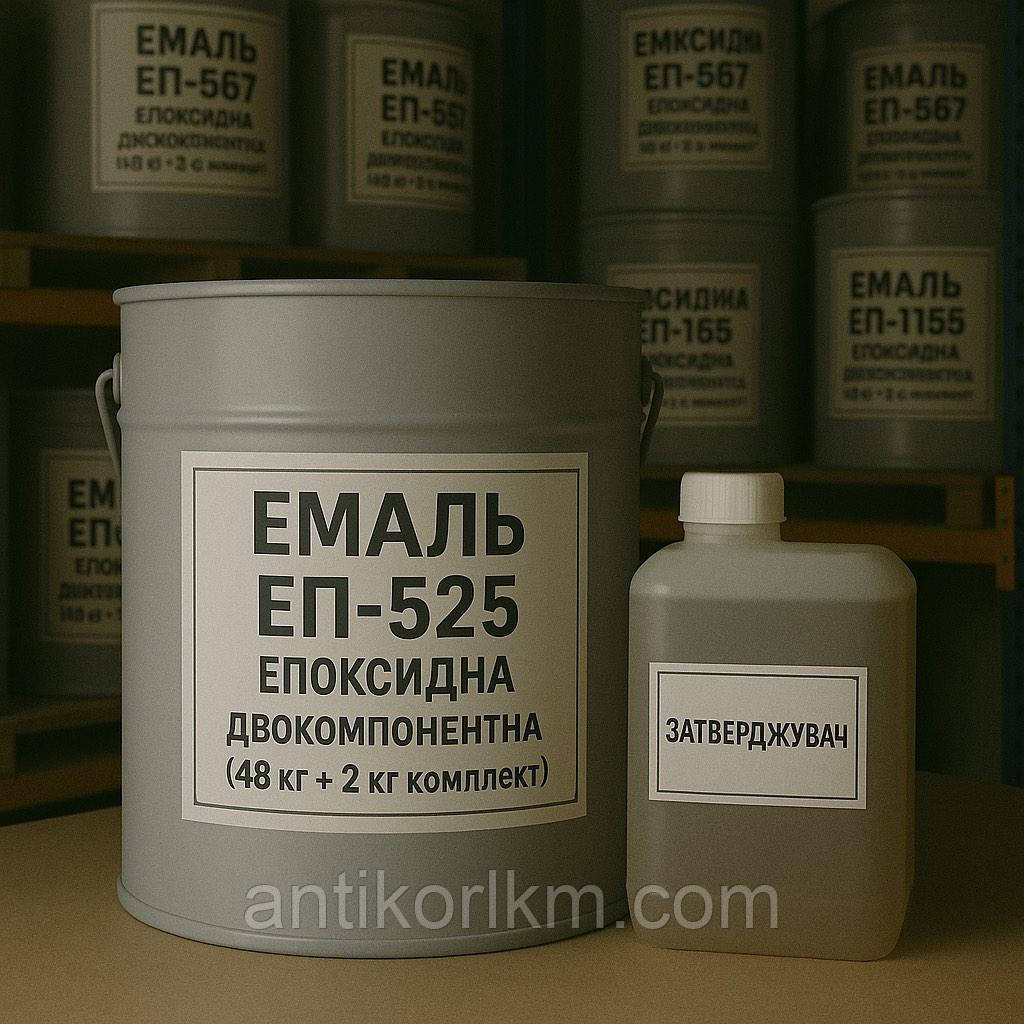 Емаль ЕП-525 Епоксидна, Двокомпонентна, (48 кг + 2 кг комплект), фото 1