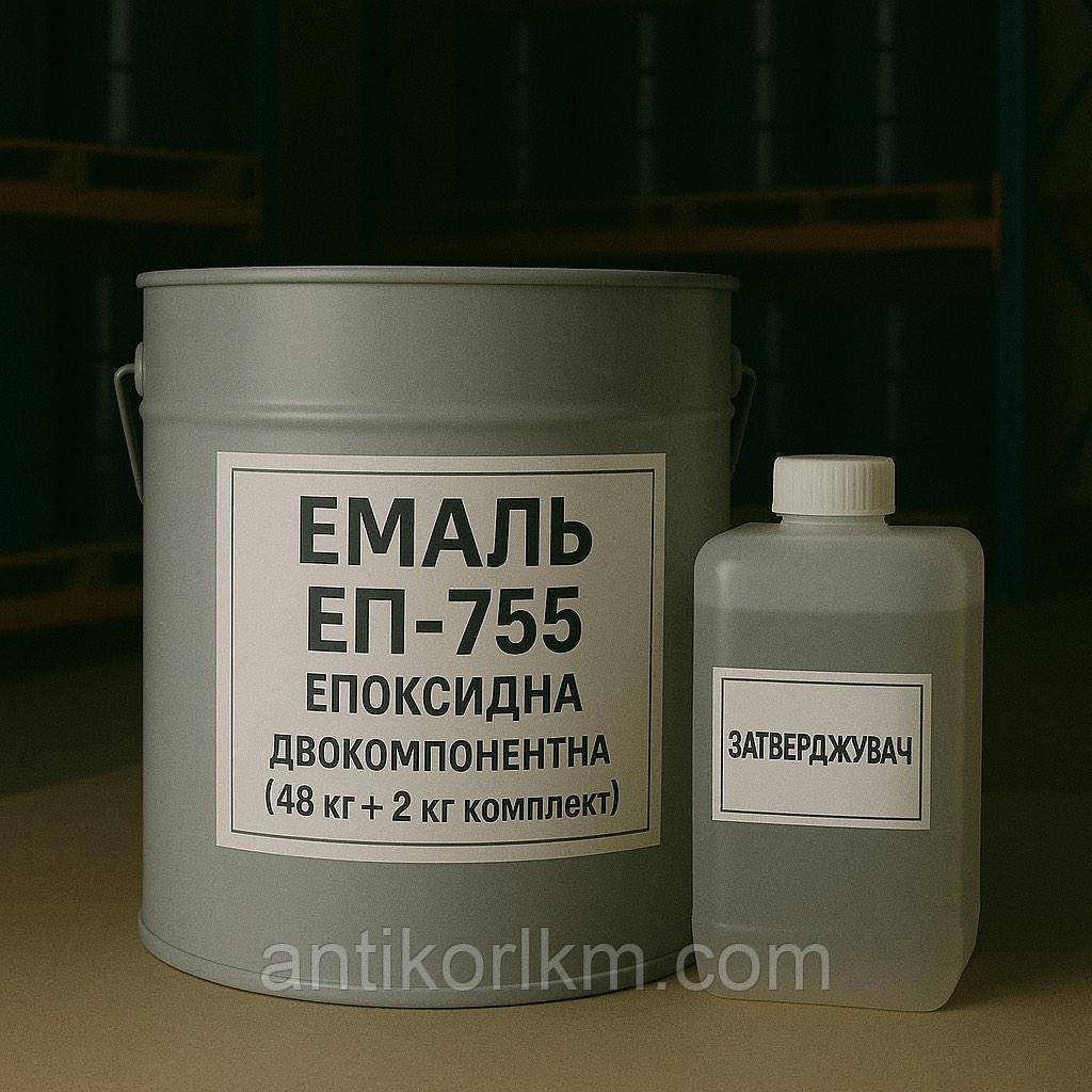 Емаль ЕП-755 Епоксидна, Двокомпонентна, (48 кг + 2 кг комплект), фото 1