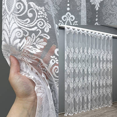 Тюль жакард "Преміум". Колір білий. Код 1678т