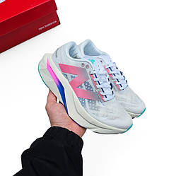 Літні жіночі кросівки New Balance НБ сітка Нью Баланс білі з рожевим легкі на літо NB Elite V4 White Pink