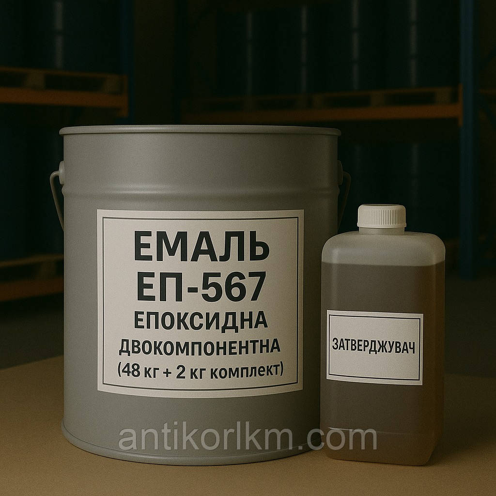 Емаль ЕП-567 Епоксидна, Двокомпонентна, (48 кг + 2 кг комплект)