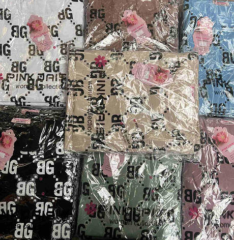 Футболка жіноча батал кольору капучино з принтом і шнурочком по низу розміри М (50/52), L (52/54), фото 2