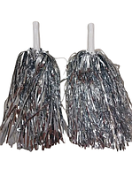 Помпони для черлідингу для вболівальників 2 штуки 31 см сріблястий