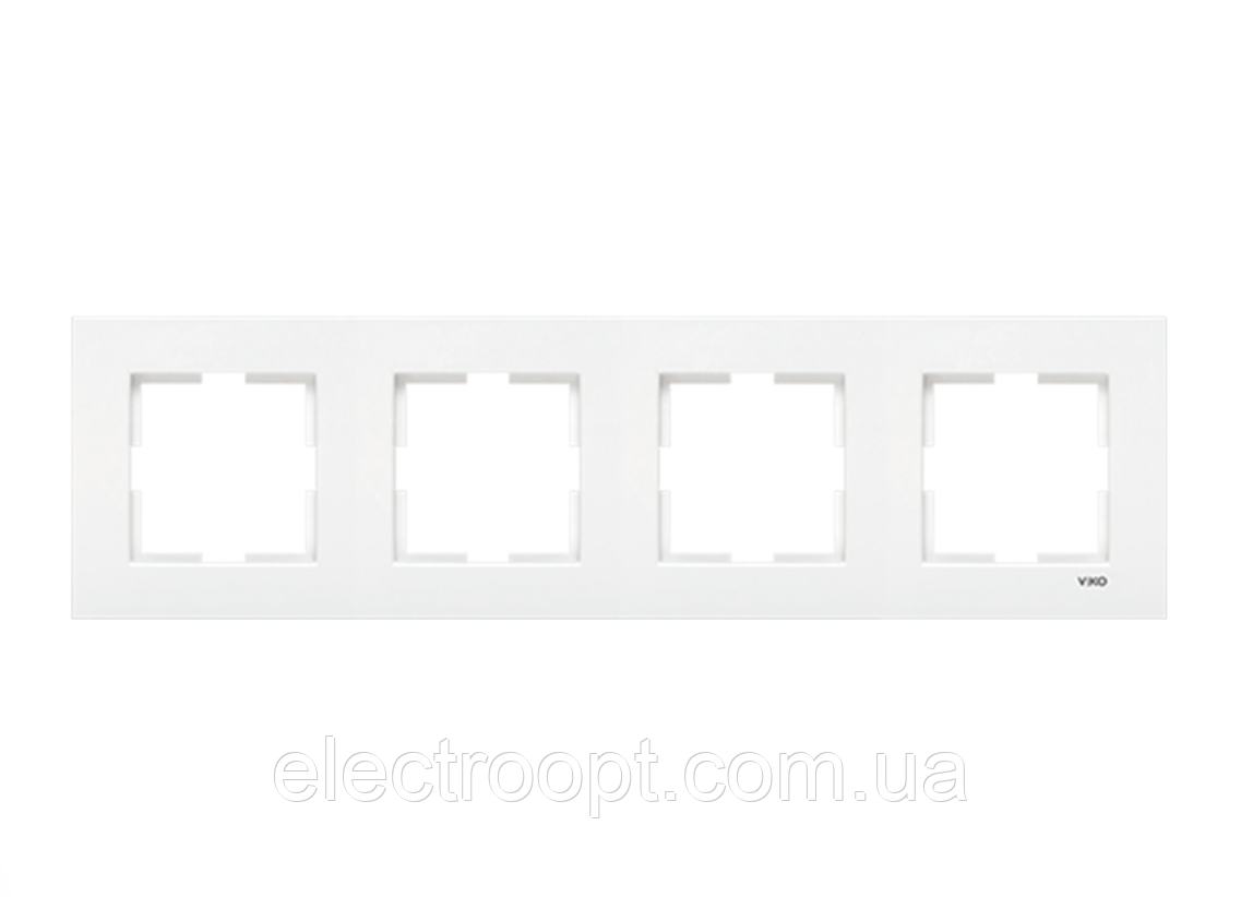 Рамка 4 поста горизонтальна VIKO Karre (білого кольору)
