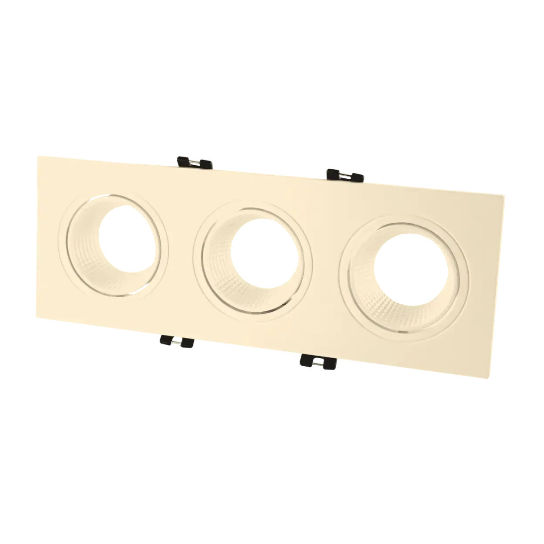 Точковий світильник LEBRON вбудований під три лампи MR16 поворотний білий IP20 L-DL-S3-Wh