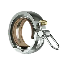 Дзвінок для велосипеда механічний велодзвінок на кермо велосипеда Knog Oi Luxe Large Silver від 23.8 - 31.8 мм