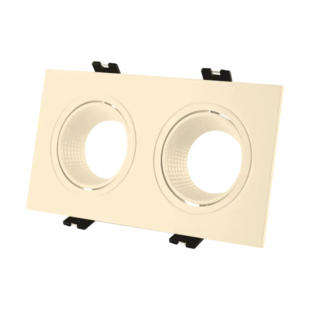 Точковий світильник LEBRON вбудований під дві лампи MR16 поворотний білий IP20 L-DL-S2-Wh