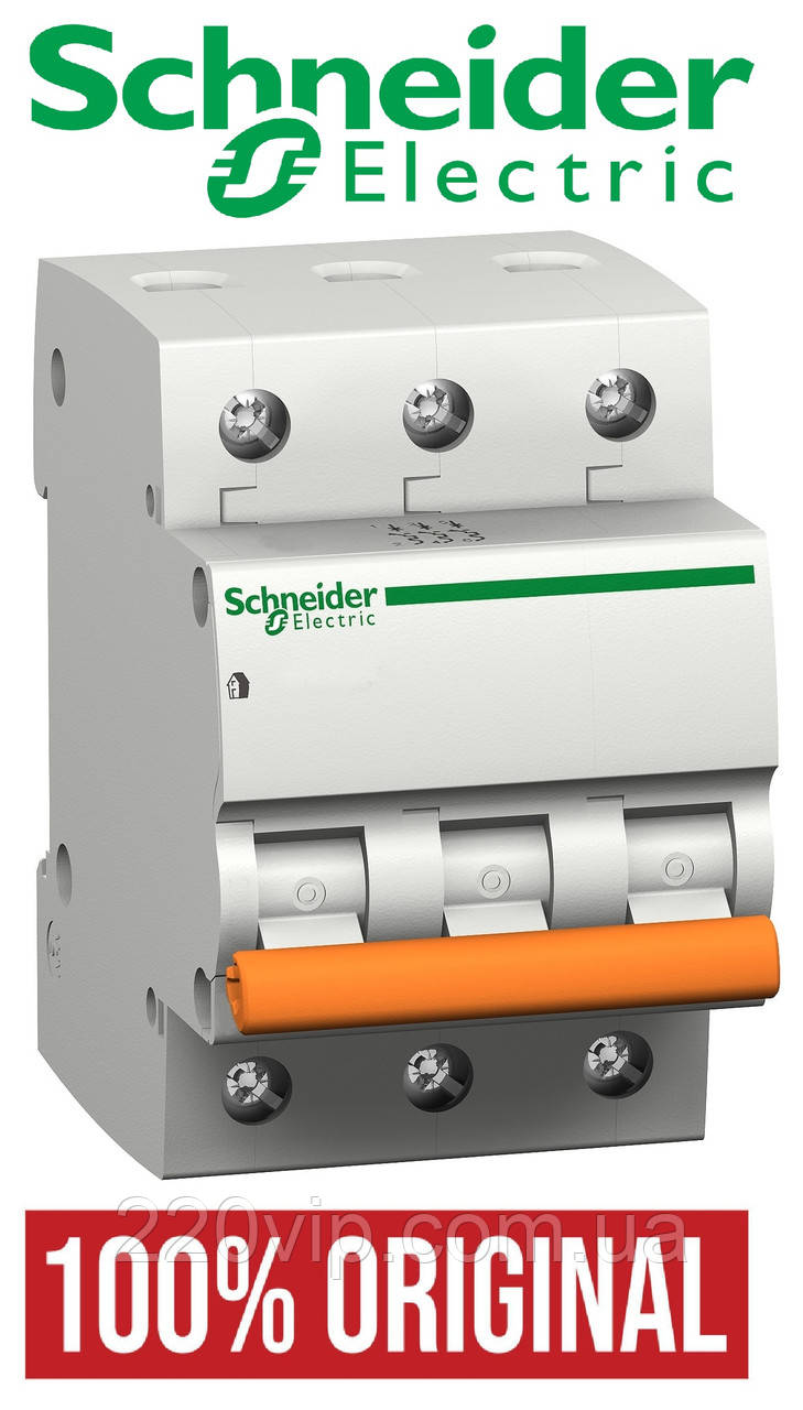 3P 63A C SCHNEIDER ELECTRIC 11229 трехполюсный автоматический выключатель модульный автомат Шнайдер (оригинал), фото 1