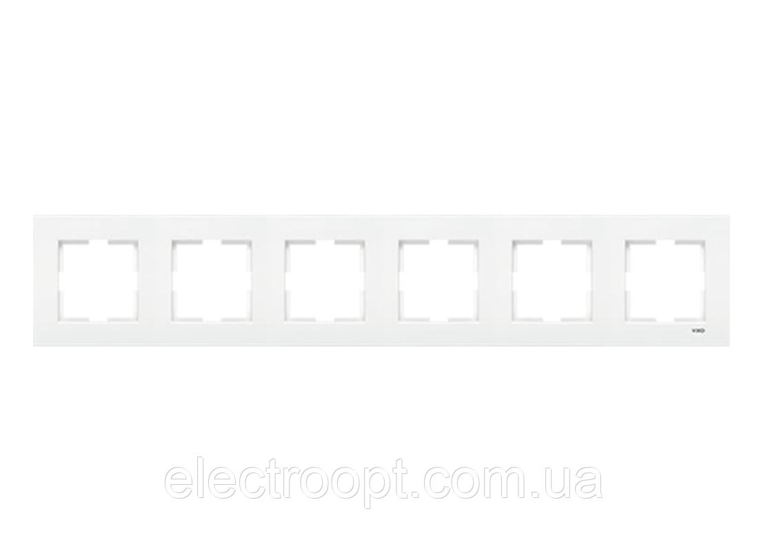 Рамка 6 постів горизонтальна VIKO Karre (білого кольору)