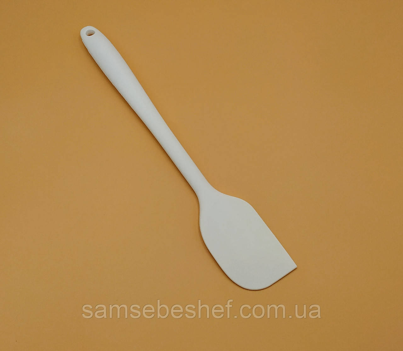 Лопатка силіконова скребок 36.5 см №9 Біла, фото 1