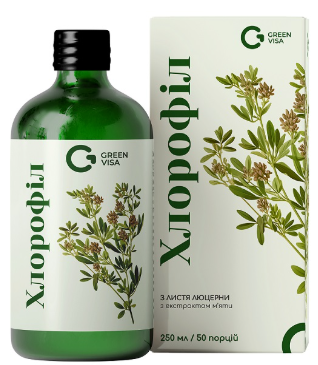 Хлорофіл з екстрактом м'яти 250мл /Грін-Віза/, фото 1