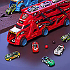 Ігровий набір іграшкова фура з розкладною трасою і пусковим механізмом, 6 машинок у комплекті, фото 2