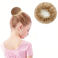 Сітка для волосся на гульку для гімнастики та танців, бежева