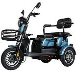 Триколісний електровелосипед Crosser TR-1 акумулятор 600W 72V 20Ah Синій, фото 3