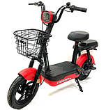 Електровелосипед двомісний Crosser mini 350W 48V 12Ah Червоний, фото 3