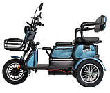 Тримісний електротрайк Crosser TR-1 акумулятор 600W 72V 20Ah Синій, фото 9