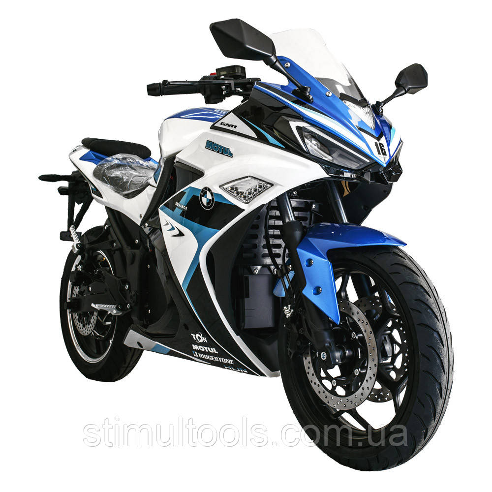 Електроскутер TV6 Wuxi Jose Electric 3000 W 72V 60Ah white & blue, фото 1