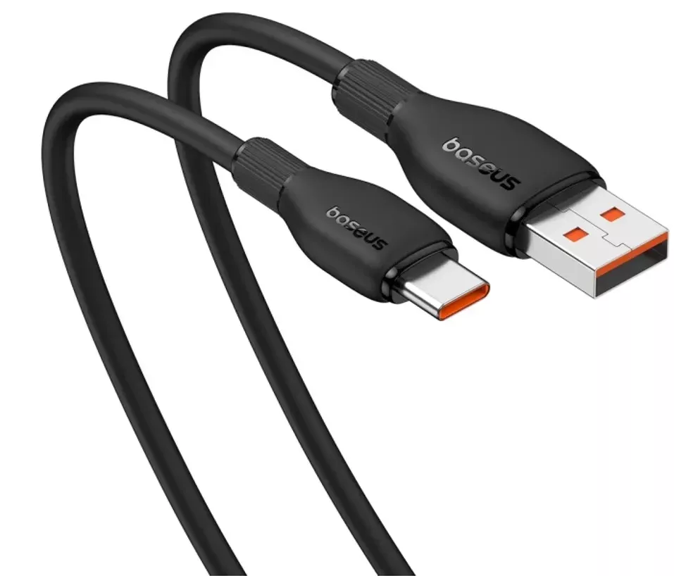 Кабель Baseus Pudding Fast Charging USB Type A - Type C 100W 1.2 м Чорний, фото 1
