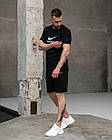 Чоловічий літній костюм Nike 3в1 Футболка + Штани + Шорти чорний комплект Найк, фото 3