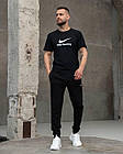 Чоловічий літній костюм Nike 3в1 Футболка + Штани + Шорти чорний комплект Найк, фото 4