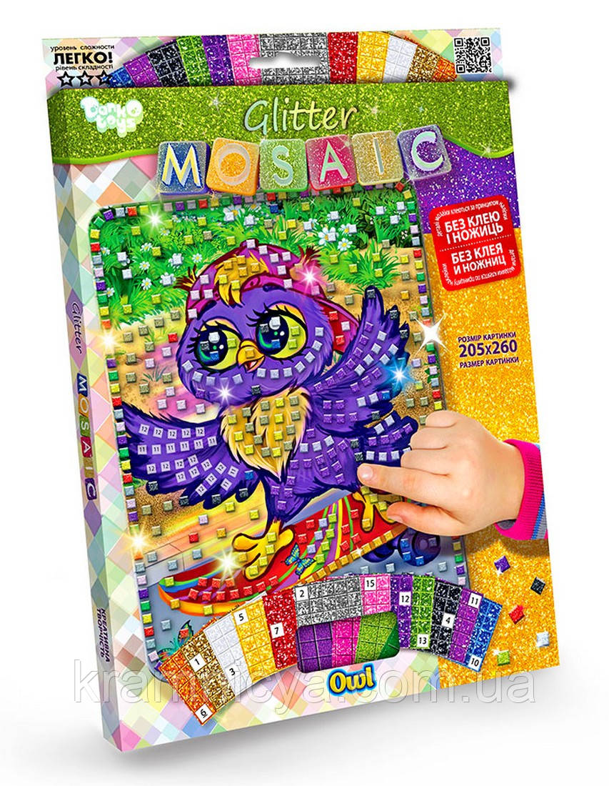 Блискуча мозаїка «Glitter Mosaic» Сова (БМ-03-04)