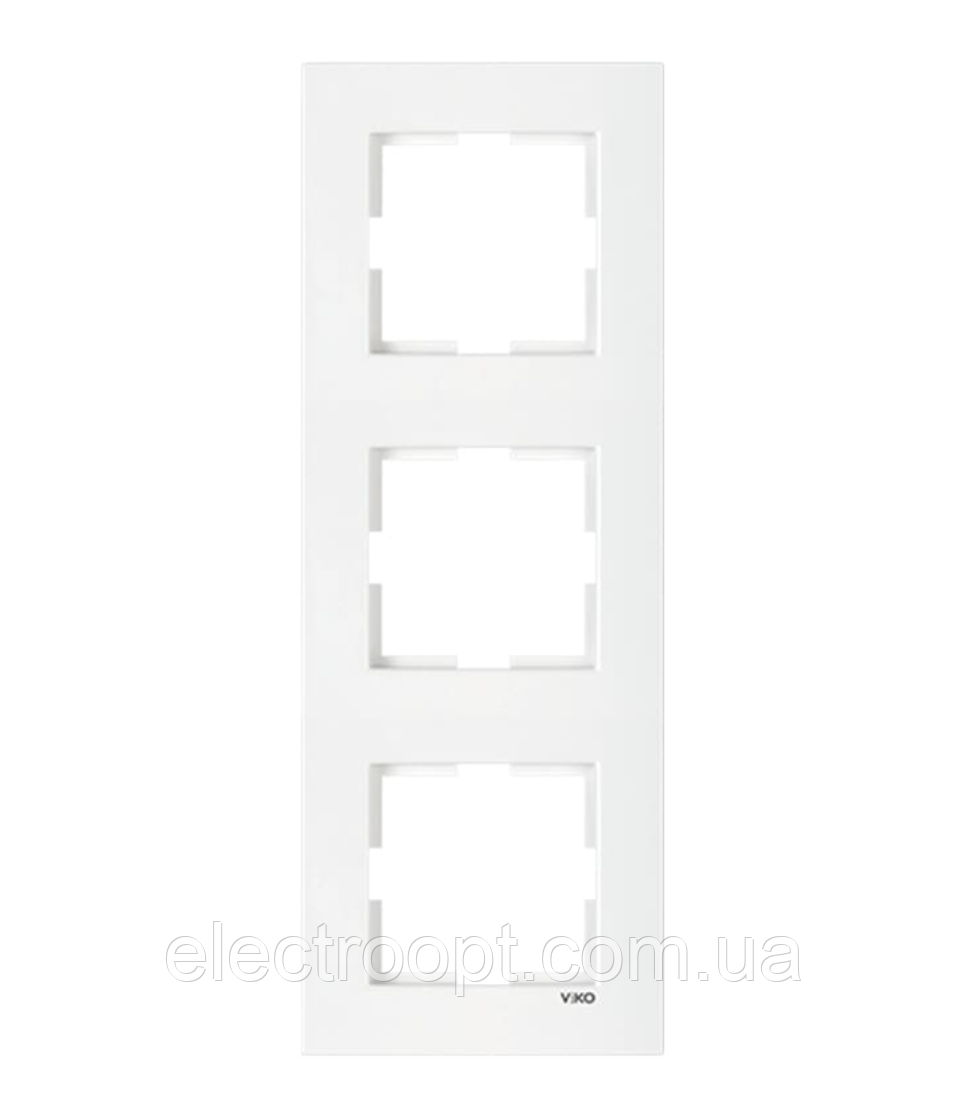 Рамка 3 поста вертикальна VIKO Karre (білого кольору)