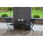 Компактний садовий переносний стіл напівкруглий на балкон для тераси Бонро B-1913 чорний, фото 4