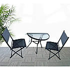 Компактний садовий переносний стіл напівкруглий на балкон для тераси Бонро B-1913 чорний, фото 5