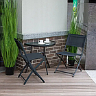 Компактний садовий переносний стіл напівкруглий на балкон для тераси Бонро B-1913 чорний, фото 6