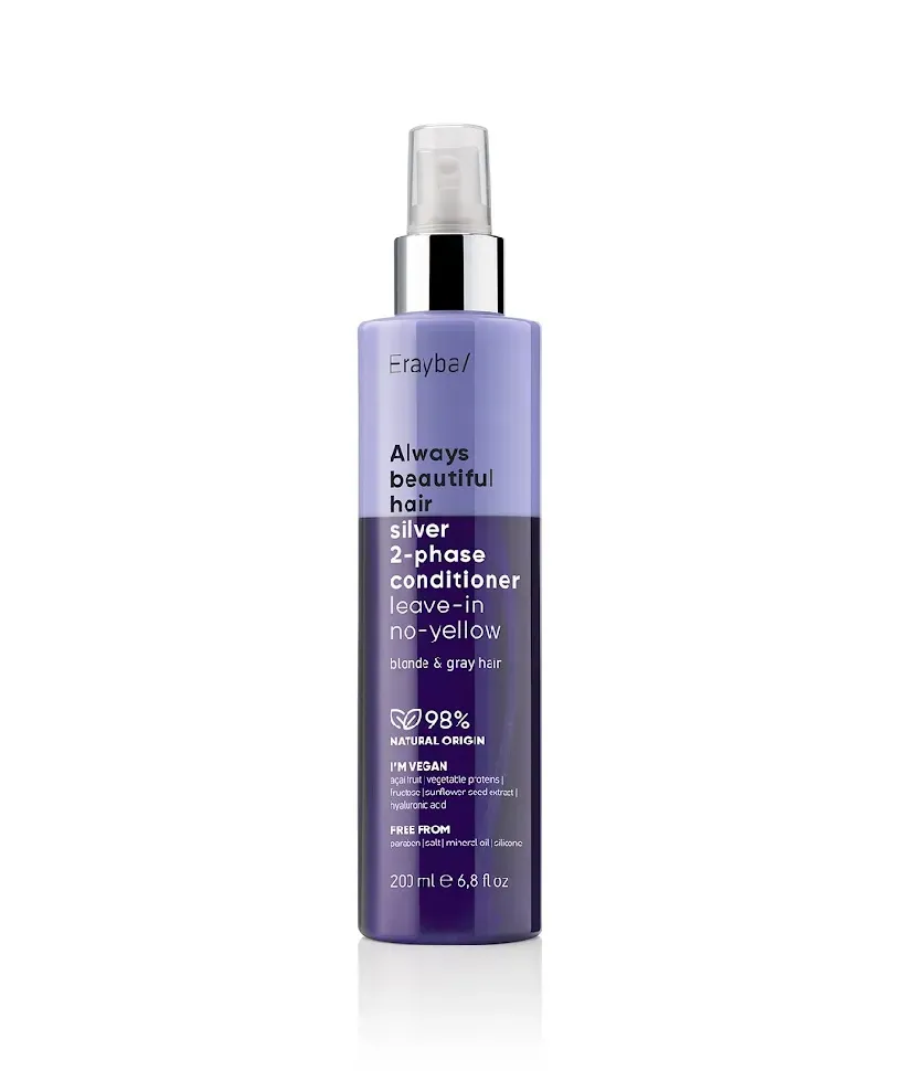 Двофазний-кондиціонер проти жовтизни Erayba Always Beautiful Hair Silver No-Yellow Conditioner 200 мл