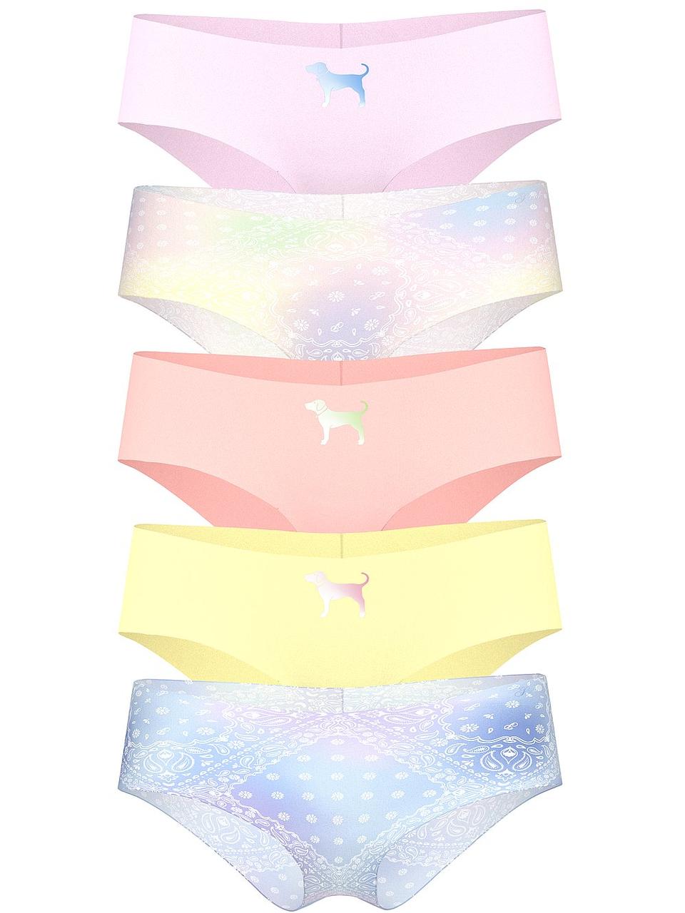 Безшовні трусики Victoria's Secret PINK No Show Cheeky Panty, Набір 5 шт, Пастельні M, фото 1