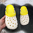 Крокси жіночі Luck Line білі з жовтими вставками піна 4939, фото 3