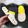 Крокси жіночі Luck Line білі з жовтими вставками піна 4939, фото 4