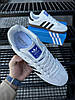 Чоловічі кросівки Adidas Samba OG white black кеди Адідас Самба білі з сірим та чорним, фото 4