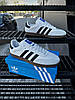 Чоловічі кросівки Adidas Samba OG white black кеди Адідас Самба білі з сірим та чорним, фото 8
