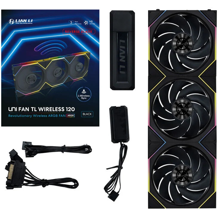 Lian Li UNI FAN TL Wireless ARGB 3-Pack Reverse Blade – Комплект вентиляторів