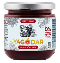 Полуничний джем без цукру для діабетиків на пектині Yagodar 210 г